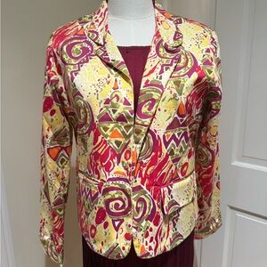 Colorful Women's Blazer with Artistic Patterns